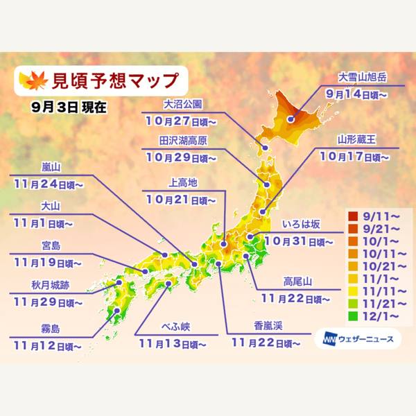 2026 紅葉前線!札幌晚 10 天、京都拖到 12 月?去年預報也說晚,結果全提早!